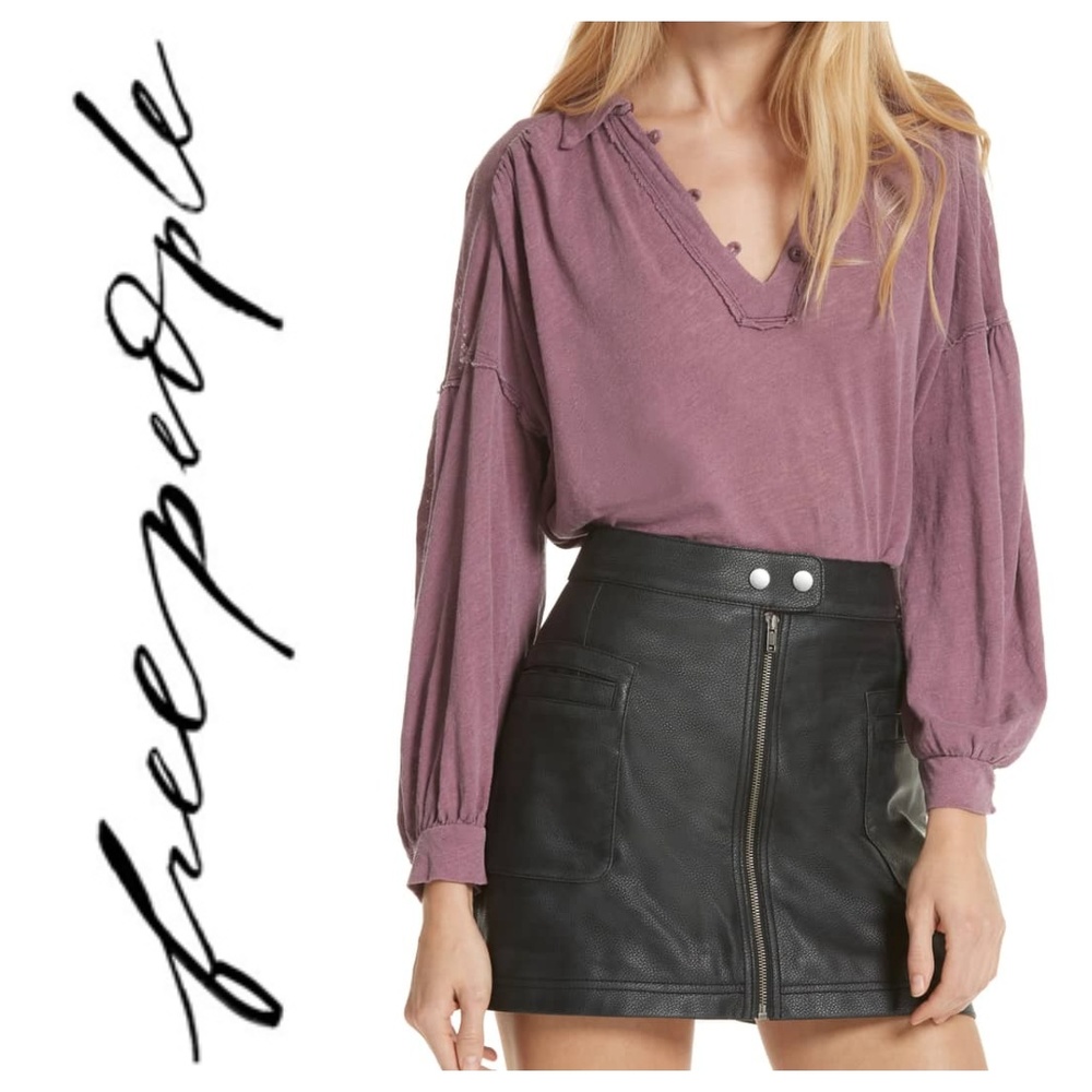 NWOT Free People Rush Hour Tee Mulberry M